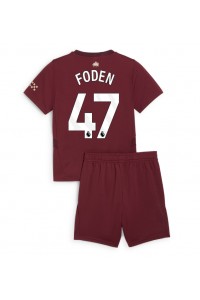 Fotbalové Dres Manchester City Phil Foden #47 Dětské Třetí Oblečení 2024-25 Krátký Rukáv (+ trenýrky)